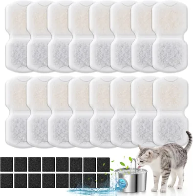 Conjunto de 32 Filtros para Bebederos de Gatos, Reemplazo de Filtro para Fuente de Agua para Mascotas, Compatible con Dispensador de Agua de Acero Inoxidable, Incluye