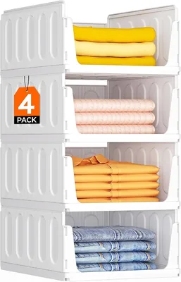 Organizador de Armario Lifewit, 4 Estantes Apilables para Ropa Interior, Extensible para Camisetas y Pantalones, 4.4/5 Estrellas - Mejor Oferta