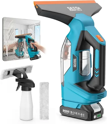 Fensterstaubsauger-Set mit 60 Minuten Laufzeit, 28 cm + 17 cm Saugnosse, 150 ml Wassertank, 2000 mAh Batterie | 27% Rabatt
