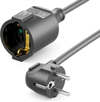DeleyCON 7,5m Strömkabel Förlängningskabel Skyddskontakt 16A 3680W
