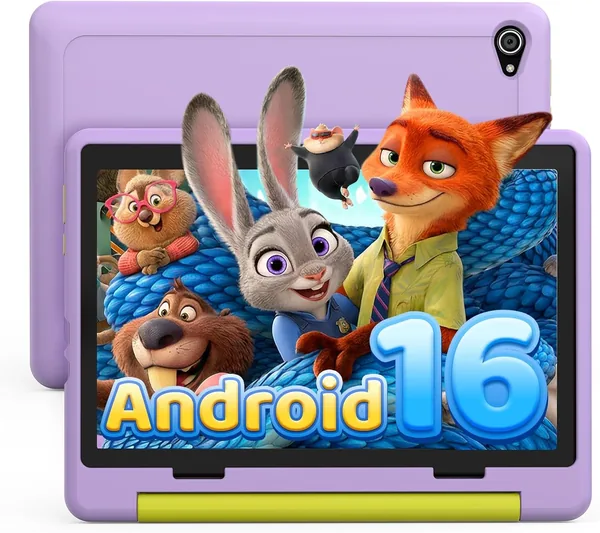Laptok Android 16 10 Pouces Tablette pour Enfants, 24GB+64GB, Stockage Expandable jusqu'à 1TO, 6000mAh, Mode Bureau, Écran Splité, Caméras 5MP+8MP
