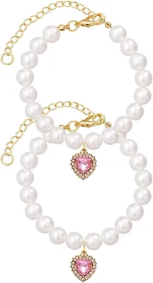 Collar de Perlas AIYUNDI para Gatos y Perros, Estilo Elegante y Adorable, Ajustable