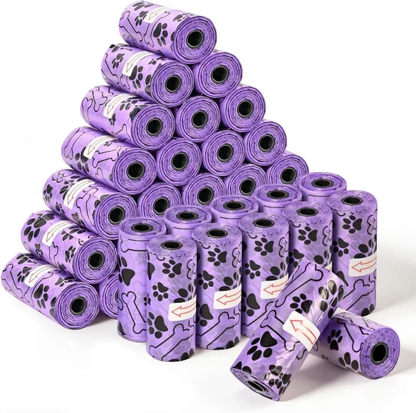 Bustine per deiezioni cani Withosent 600 pezzi, rotoli extra spessi con dispensatore, resistenti e impermeabili 13 x 9 pollici