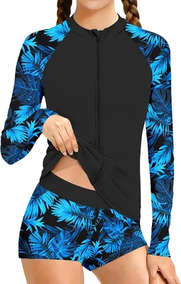 AGAPENG Girls Rash Guard Swimsuit 2 Piece