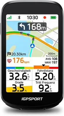 iGPSPORT BSC500 Fahrradcomputer mit 3,3 Zoll Touchscreen, Karten- und Sprachnavigation, E-Bike-Modus, Virtuelles Fahren, ANT+BLE, IPX Best Deal