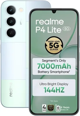 रियलमी P4 लाइट 5G (मोज़ेक ग्रीन, 64GB स्टोरेज), (4GB रैम) - 27% ऑफ