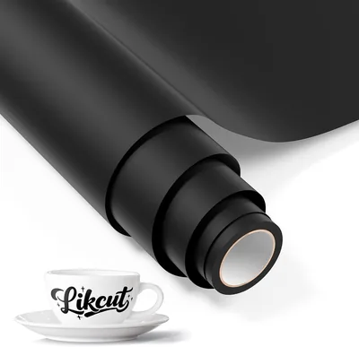 Likcut 切断シート 65%オフ：黒 30.5×2.44m、マット、接着シート、防水・耐気象、DIYステッカー用