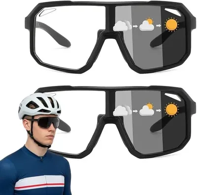 TOFAYUGYL Gafas de Sol Deportivas Fotocrómicas, Protección UV400, para Ciclismo Hombre y Mujer, Sensor de Luz