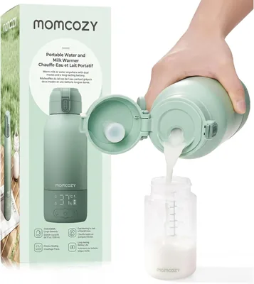 Momcozy MW05 Tragbarer Babyflaschenwärmer für Reisen, 500 ml Kapazität + 24x Nutzung / Batterie, TÜV-CE Zertifizierter Flaschenwärmer
