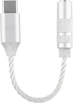 Linsoul Kiwi Ears AD1 Type C till 3.5mm Kvinne Jack DAC Headphone Adapter Kabel, USB C till Aux IEM Stick med KT02H20 Chip, Hög