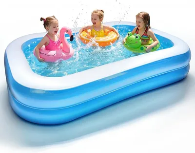2M Inflatable Paddling Pool, Large Rectangle Paddling Pool, PVC Thickened, Self-Adhesive Repair Patc