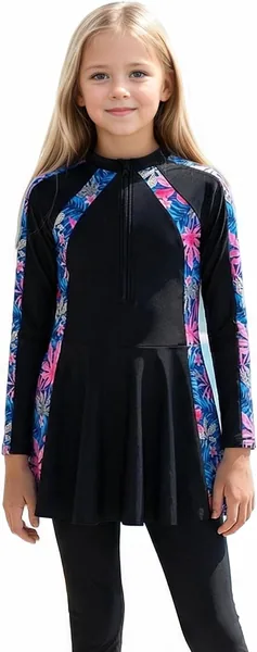CasRmia Girls Long Sleeve Rash Guard Swimsuit UPF 50+ Sun Protection 2 Piece Best Price