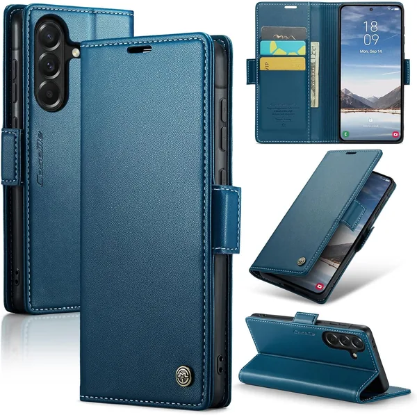 Étui Teeirllim pour Samsung Galaxy A37 5G, Portefeuille en cuir PU de haute qualité avec blocage RFID et support