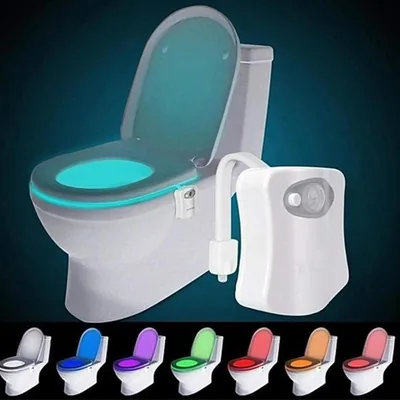 Joyzzz Toilet Night Light - Motion Sensor LED, 8 Colors, Flexible Arm, Baby-Kids