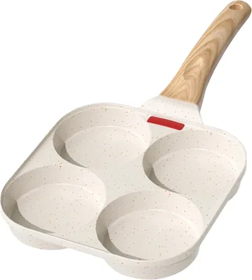 YASHE 4 Cavità Padella per Uova Non Tossica PTFE & PFAS Libera | Antiaderente per Colazione e Cam