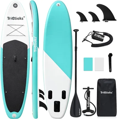 Triclicks 10.6ft/10ft Stand Up Paddle Boards Inflatable SUP Board Surfboard-Beginner's Kit, Adjustab