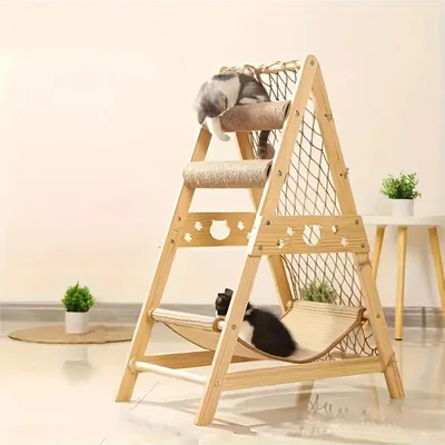 Torre De Madera para Gato Árbol con 2 Postes - Mejor Oferta