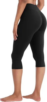 ZAAYO Leggings Women's 3/4 Scrunch Butt Capri Leggings Seamless High Waist Summer Yoga