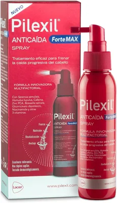 Pilexil Forte Max - Espray Anti-Caída de Cabello 120 ml - Tratamiento Tópico para Pérdida de Cabello Progresiva - Con 4 Complejos, 5 Activos