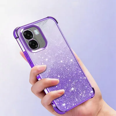 Cover Glitterata PanXCase per Oppo A6x 5G/A6 5G/A6k - Trasparente, Elegante Design Ultra-Sottile e Resistente agli Urti per Ragazze