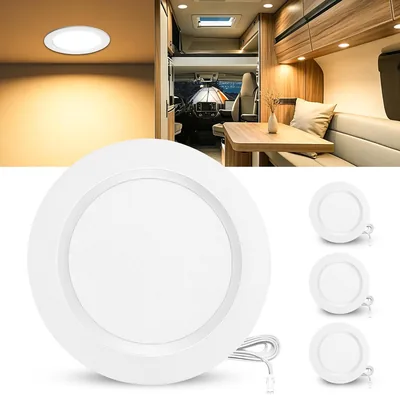 Ensemble Laiebri de 3 projecteurs LED encastrés 12 V, 3000 K blanc chaud 3,5 W 330 lm en aluminium pour plafond, dimmables