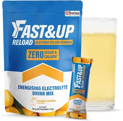 Fast&Up Reload Electrolyte Powder | 5 Essential Electrolytes + Vitamin C & B12 | Zero Added Sugar