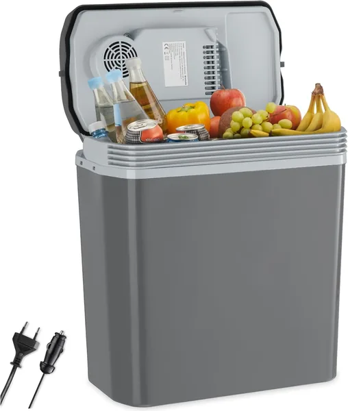 Tectake® Réfrigérateur Électrique 2-en-1 de 24L, Poignées de Transport, Mode Éco, Connexion Mains 220V Allume-cigare 12V, Glace Électrique - 74% de Réduction