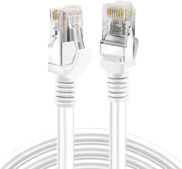 BJollys RJ45 Cat6 Ethernet Patch Cable, High Speed LAN Cable, 5M, White, compatible with PS4, PS3, Nintendo Switch, Raspberry Pi 4, Smart TV, Computer, Modem, Router