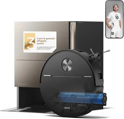 MOVA Z70 Ultra Robot Aspirapolvere con Spazzola Estensibile, Nero | 36.000 Pa e Design Senza Nodi