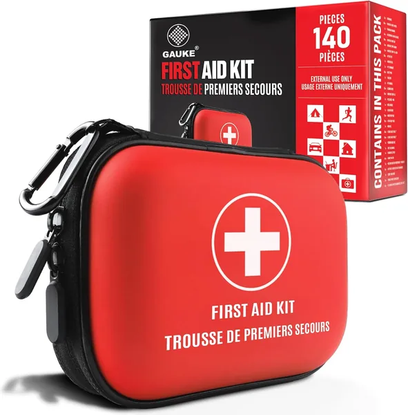 140 Pcs First Aid Kit + Survival kit for Treat, Protect Minor Cuts, Scrapes