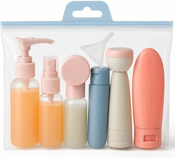 Kit Viagem 11 Itens Necessaire com Frascos Spray Potes Organizadores e Estojo Compacto para Higiene e Cosm ticos Port til Ideal para Avi o Linha Premium