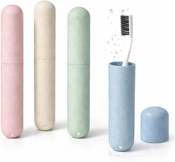 4 Pack Travel Toothbrush Case, Portable Breathable Toothbrush Holder, Anti-Bacterial Toothbrush Storage Box