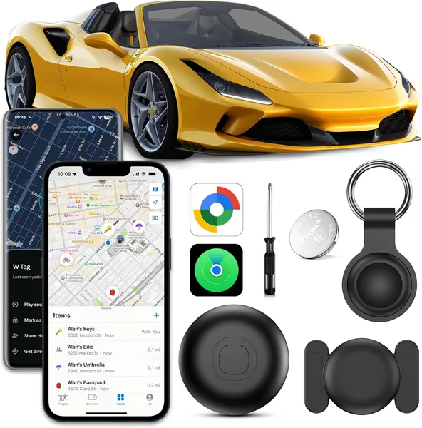 GPS Coche Localizador,Localizador GPS para Coche sin Suscripci n,Localizadores Bluetooth Compatible con iOS y Android,Funda Protectora con Llavero y Silicona Magn tica Tracker para