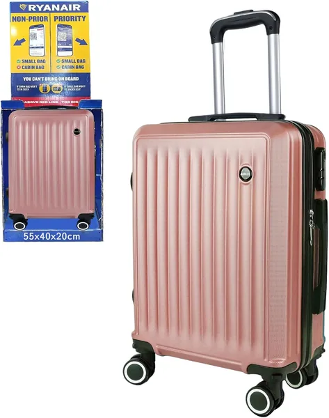 Caja de viaje ARTREE 55x40x20 cm, Maleta dura ABS ligera con ruedas de 360° y manija telescópica - Bloqueo de seguridad