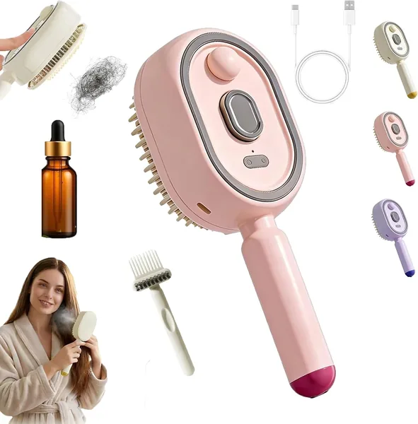 Electric Steam Brush - Detangling Steam Brush for Natural Hair, 2-in-1 Misting Hair Brush with Water Spray, Vibrating Scalp Massager Best Deal