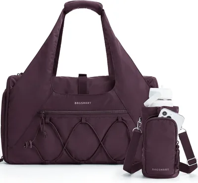 BAGSMART - Bolsa de gimnasio para mujer, ligera y con compartimento para zapatos, bolsa de mano con bolsillo húmedo para yoga
