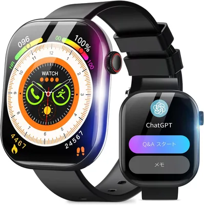ChatGPT スマートウォッチ 2026年発売 / AIダイヤル生産 iPhone Android対応 2.08インチ大画面 Bluetooth接続