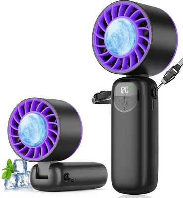 FEELSO Portable Handheld Fan - Ice Cooling & Rechargeable 3-in-1 Foldable, Best Deal