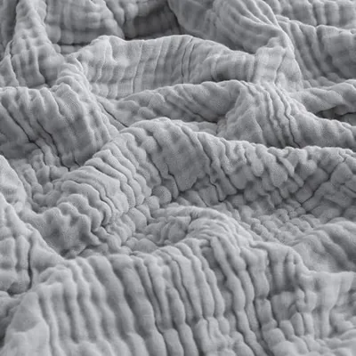 Mullig muslin blankett, 100% cotton muslin blankett för vuxna, sommarblankett för sofa, luftig gasblankett för alla säsonger, mjuk