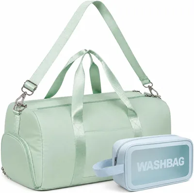 Travel Gym Duffle Bag Weekender with Shoe Pocket (Minty Green) Best Deal