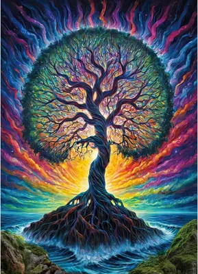 HUADADA Puzzle 1000 elementów, kolorowe drzewo życia dla dorosłych | Matowy nadruk oleju, ochrona oczu, bezpyłowy, bardzo dobry