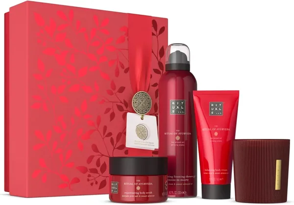 Rituali The Ritual of Ayurveda Set Donna Regalo Medio - Rosa Indiana e Olio di Mandorle Dolci Enriccato per la Cura del Corpo