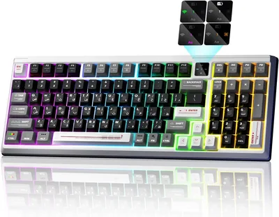 LENND Wireless Mechanical Keyboard - TFT Screen, Bluetooth, 98% Gaming, Hot Swappable RGB Backlit