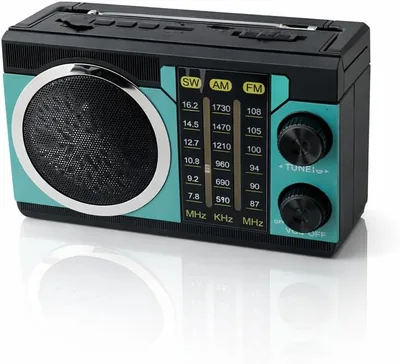 Portable 3-Band Radio Bluetooth 5.4 AM/FM/SW USB TF MP3 Flashlight Solar (Blue)