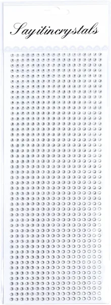 Crystal Gem Stickers DIY Craft Set 1000 Pieces Clear Silver Best Deal