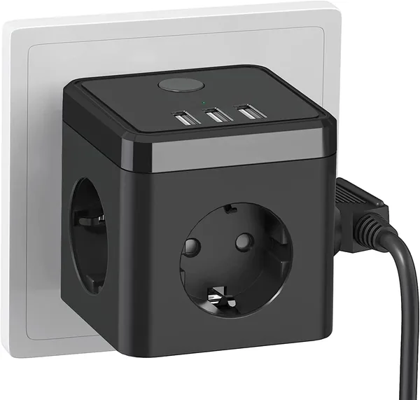 Steckdosenw rfel mit USB, Steckdosenw rfel ohne Kabel, Verteilersteckdose mit USB