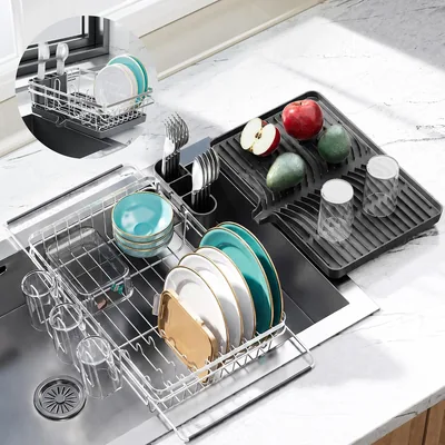 Delamu Over Sink Dish Drying Rack Stainless Steel