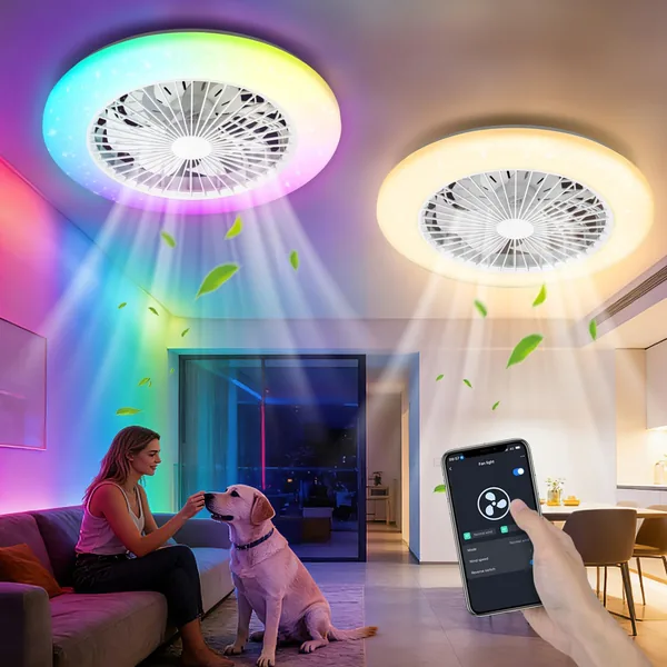 Aigostar Ventilador de Techo con Luz Wifi, Control de la Aplicaci n