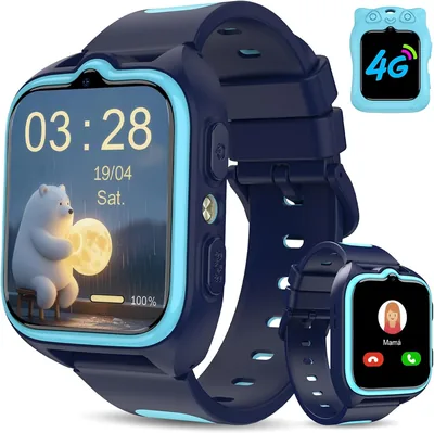 IOWODO 4G Reloj Inteligente para Niños con Llamadas de Vídeo y GPS, Flashlight, Chat de Voz, Batería de 800 mAh