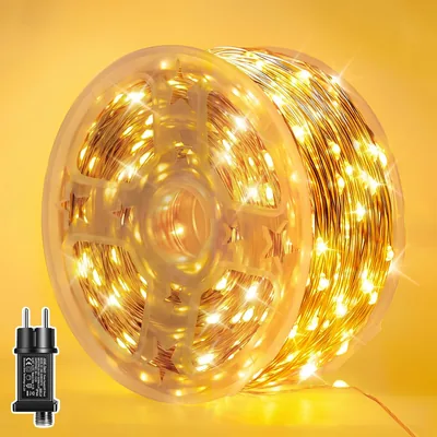 Ollny 20m 200 LED String Lights - Cuir métallique chaud avec minuterie